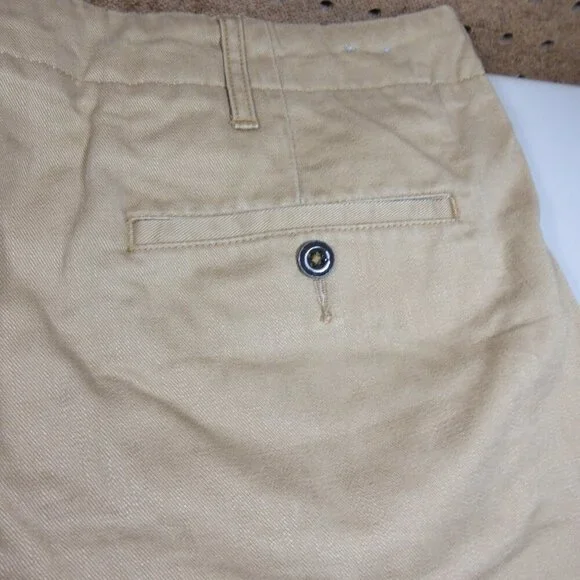 JCrew mens solid khaki raw hem buttonfly chino shorts 34 EUC - Picture 6 of 7